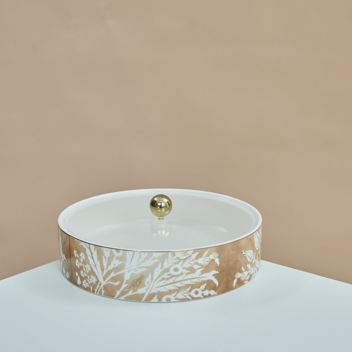 Tolipa - Small Decorative Canister- Brown & Gold