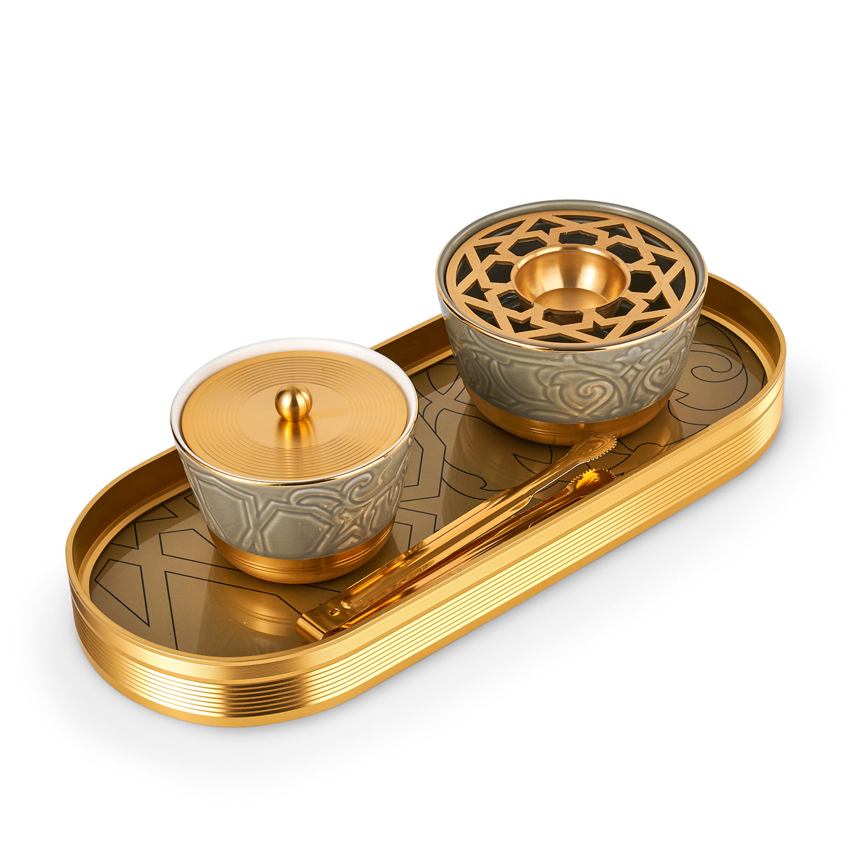 Luxury Majlis - Incense Burner Set - Glossy Grey