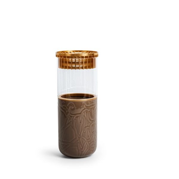 Luxury Majlis - Large Decorative Vase - Brown & Gold