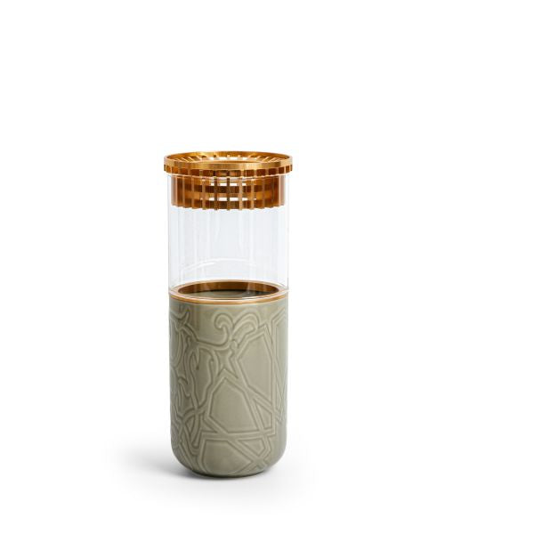 Luxury Majlis - Large Decorative Vase - Grey & Gold