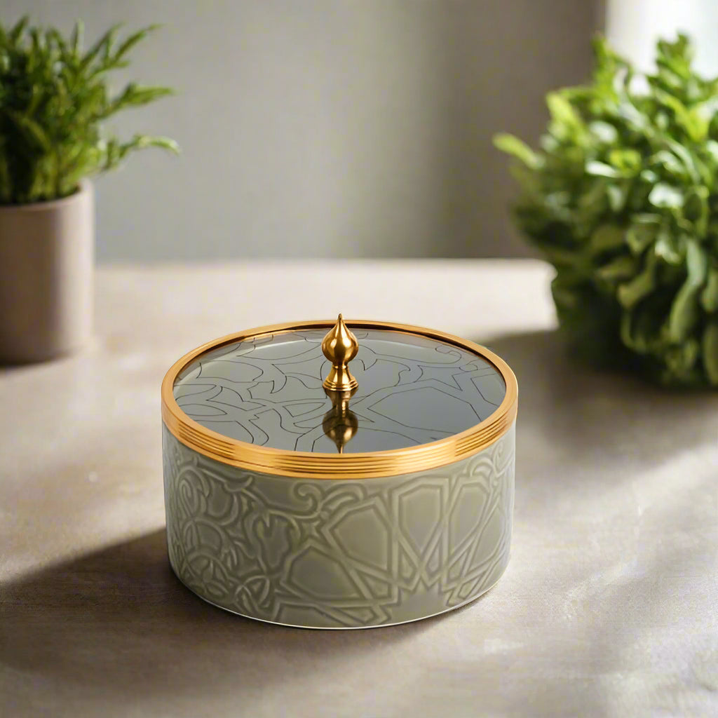 Luxury Majlis - Large Canister - Grey & Gold
