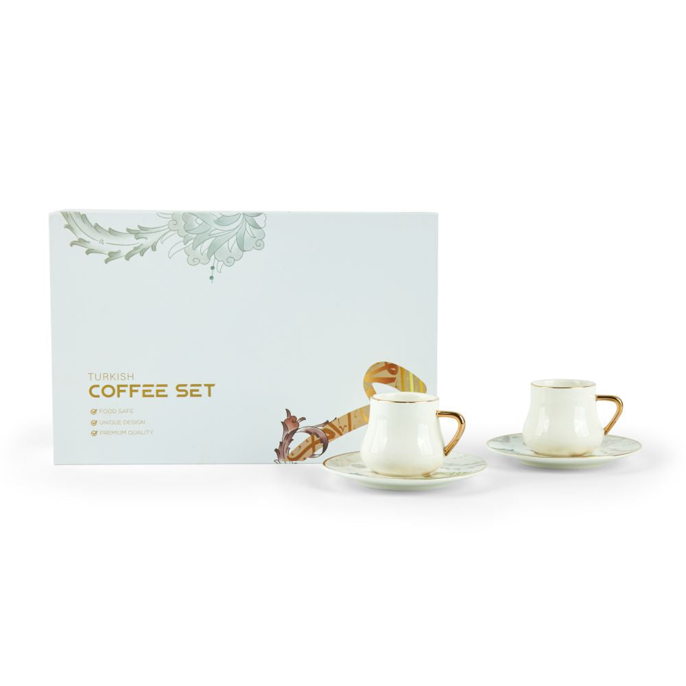 Dunes - Espresso /Turkish Coffee Set (12-Pc) - Green & Gold