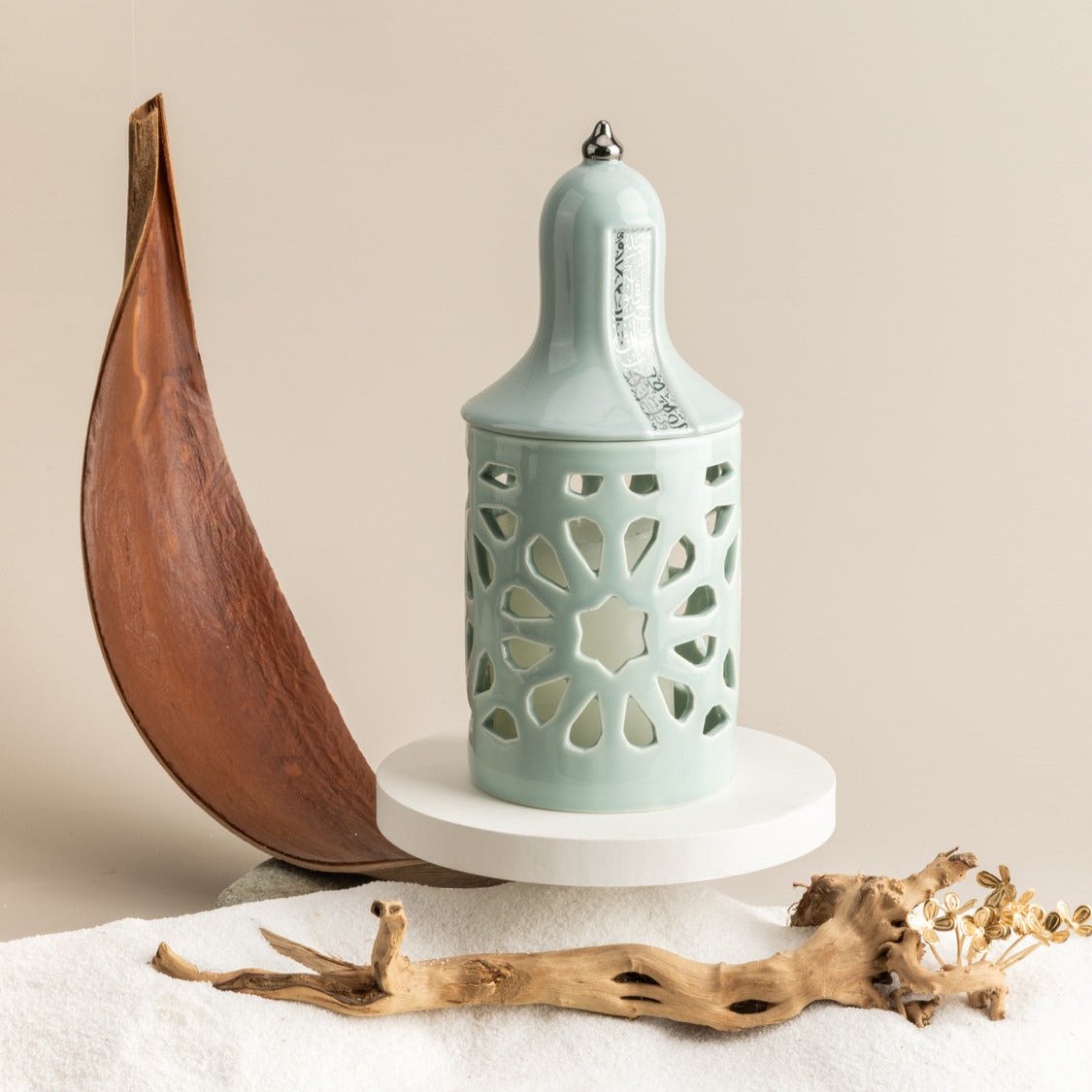 Nour Bundle - Lantern Candle Holder set - Blue & Silver