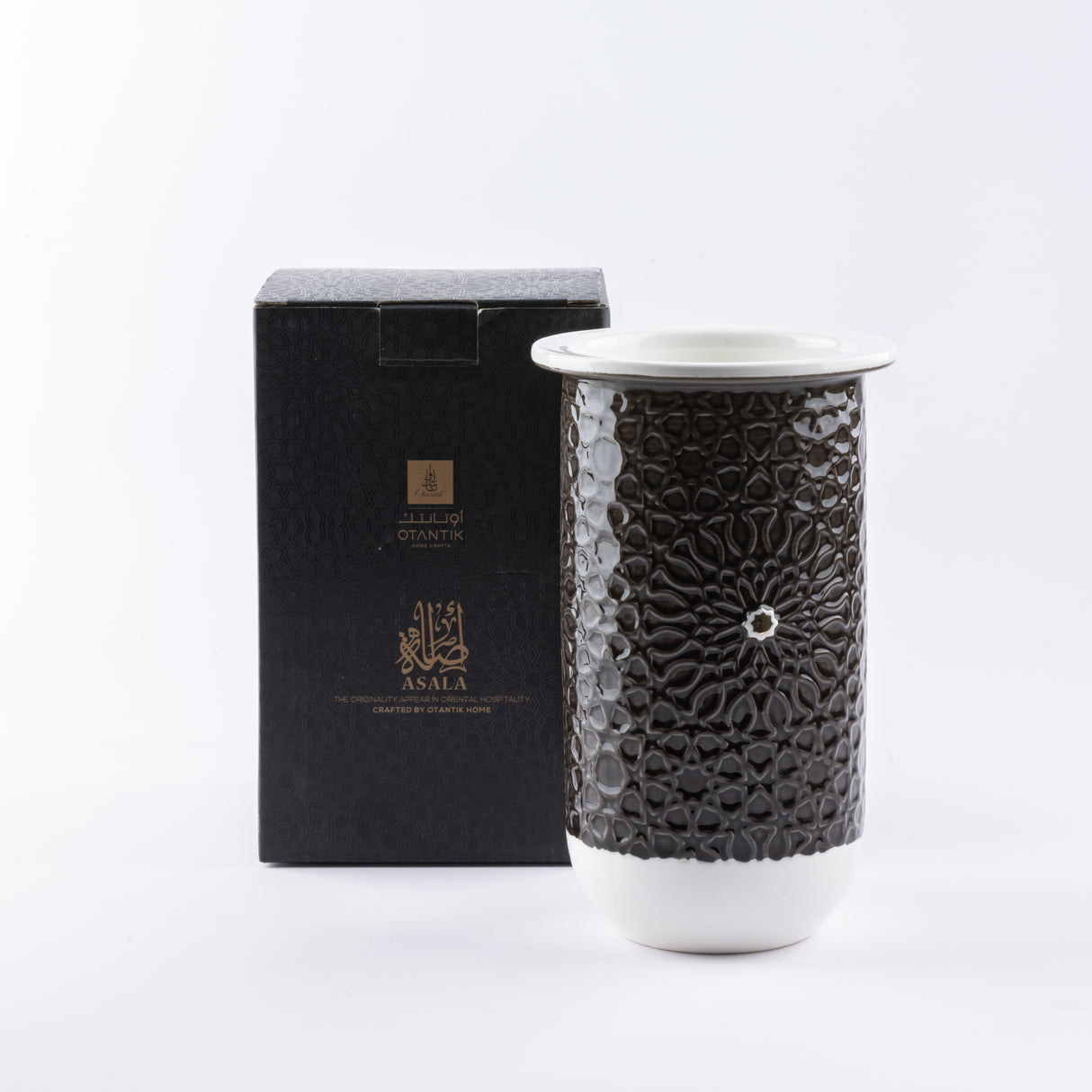 Asala - Medium Decorative Vase - Black  & Gold