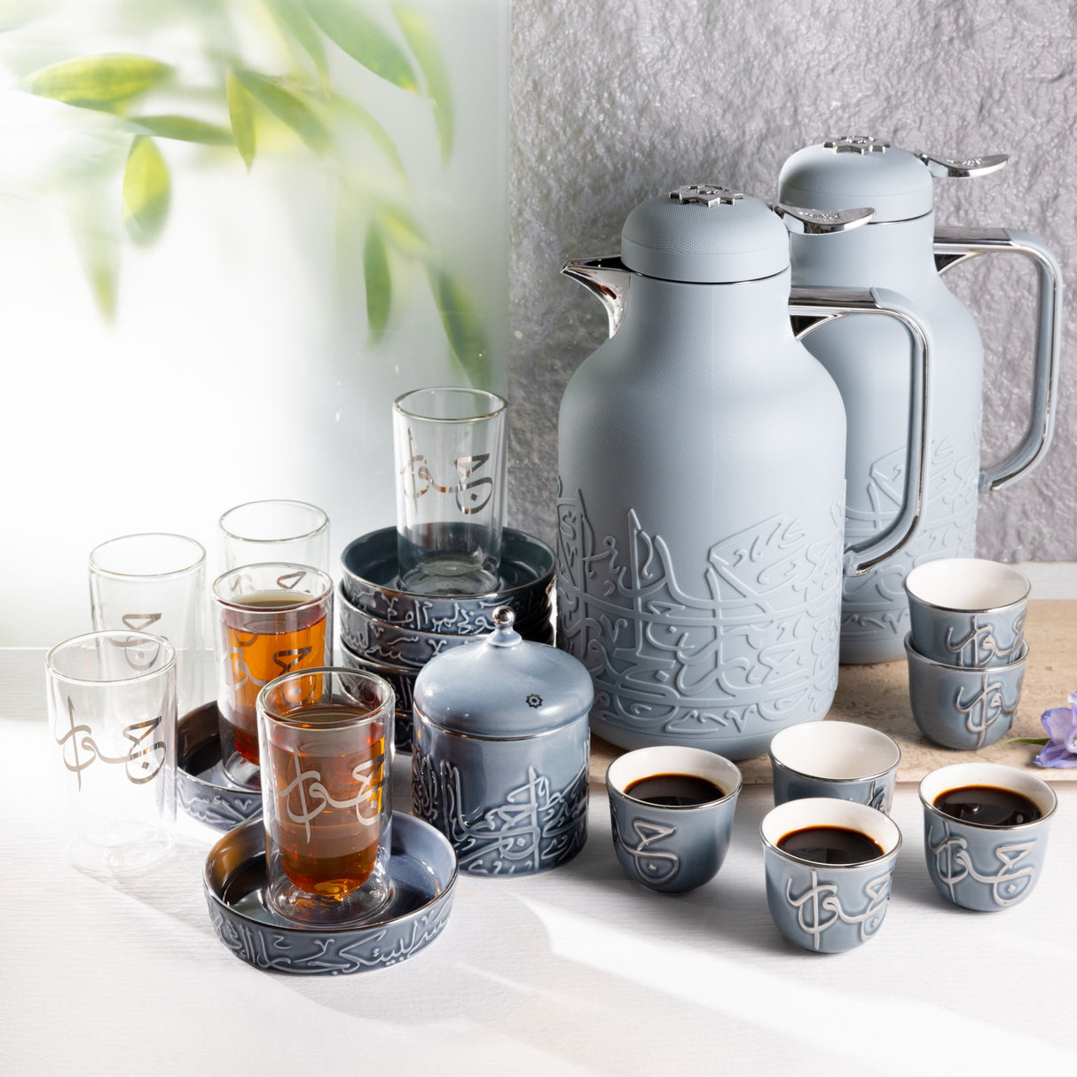 Jiwar - Ultimate Brew Deluxe Set (21-Pc)- Haze Blue & Silver