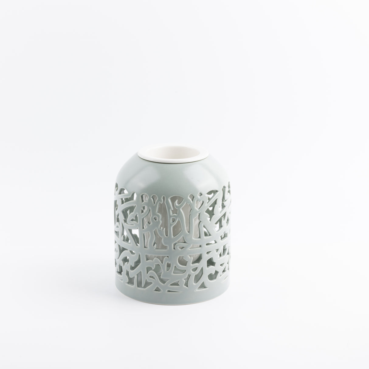 Jiwar - Large Decorative Vase - Mint Green & Silver