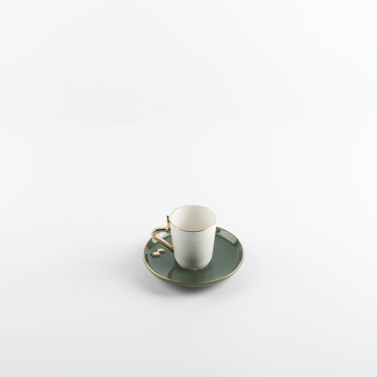 Liqa'a - Espresso/Turkish Coffee Set (12-Pc)- Olive Green  & Gold