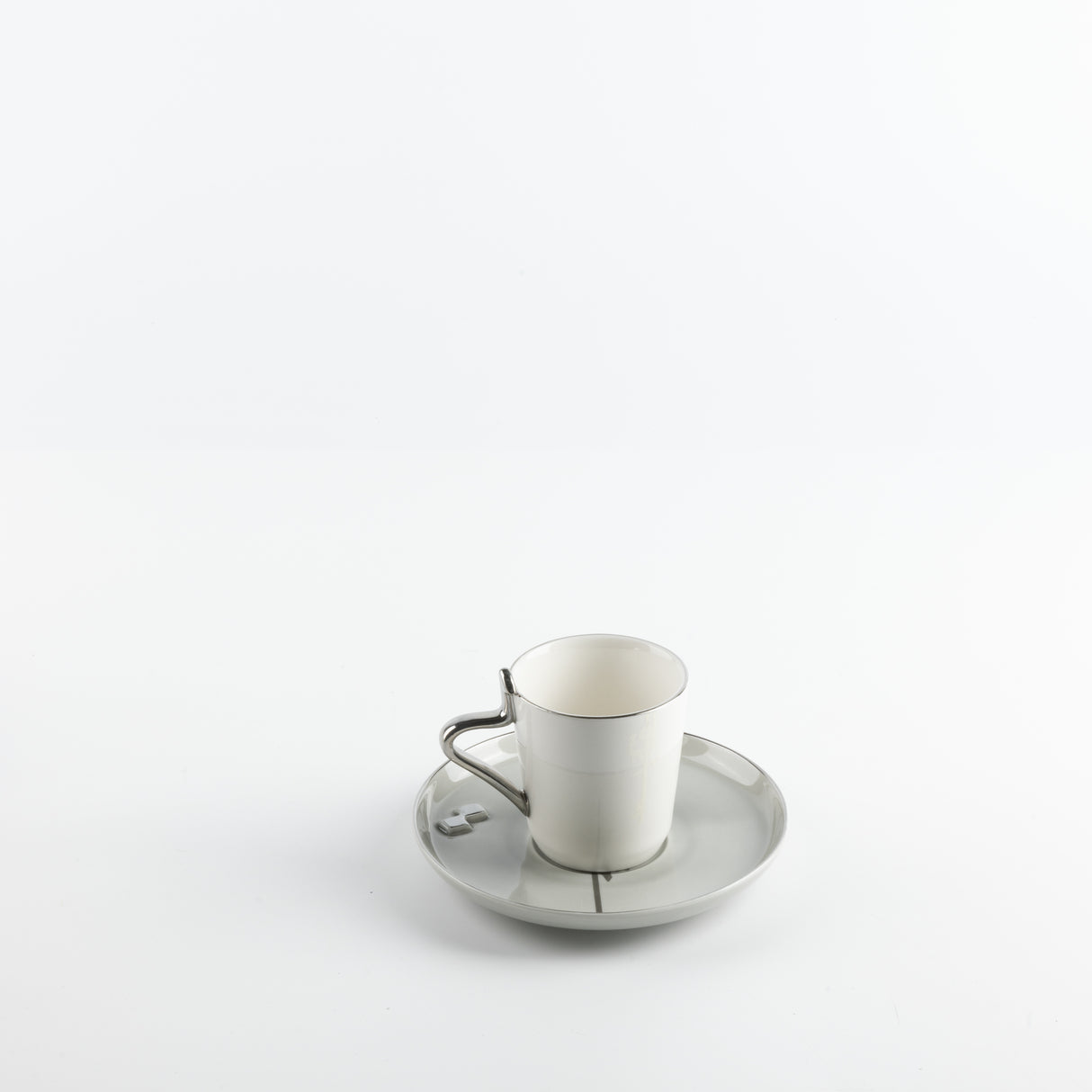 Liqa'a - Cappuccino Set (12-Pc) - Grey & Silver
