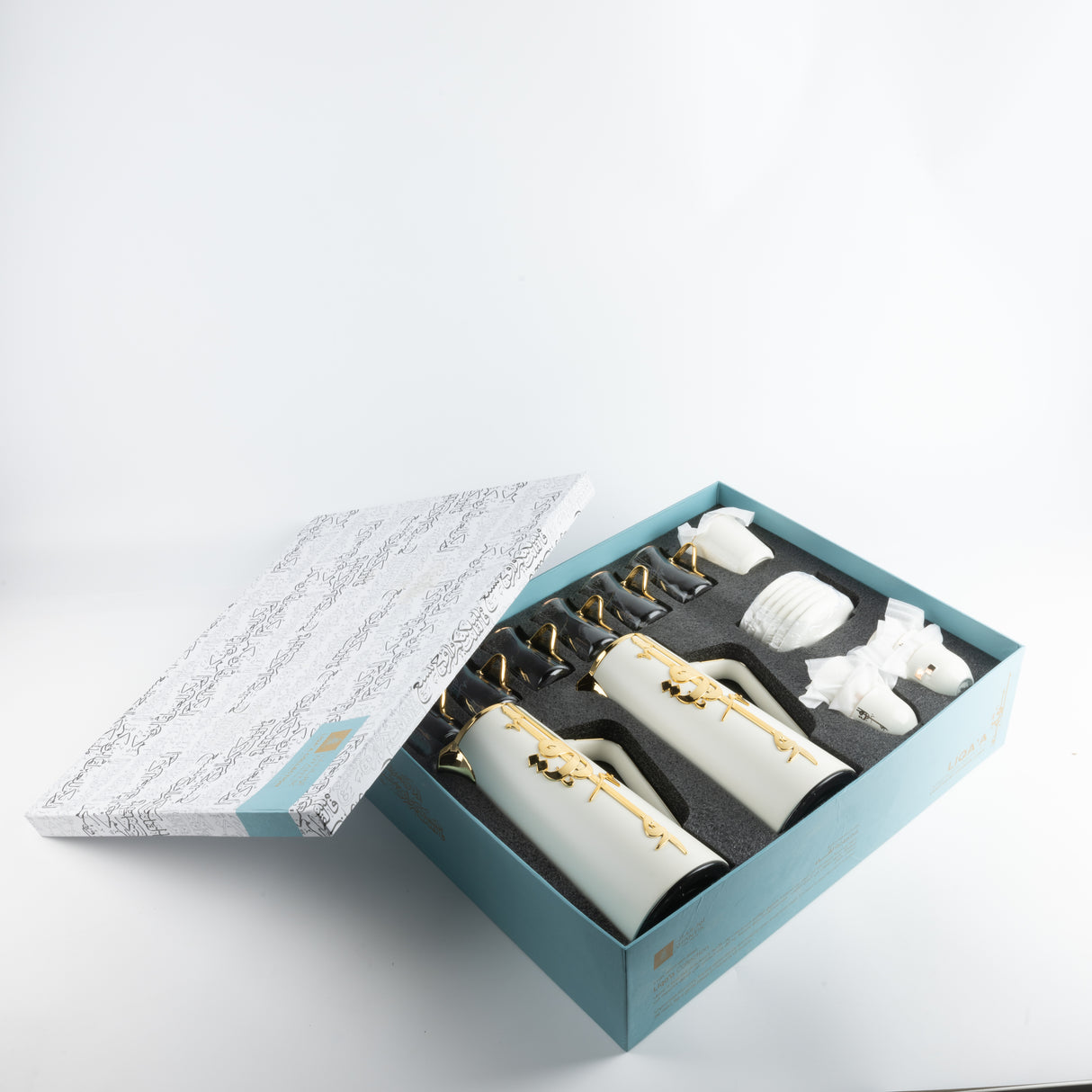 Liqa'a - Ultimate Brew Deluxe Set (21-Pc) - Pearl White & Gold