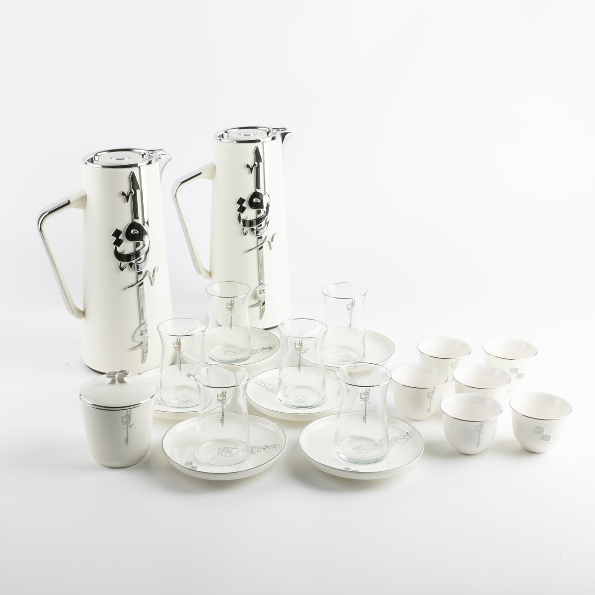 Liqa'a - Ultimate Brew Deluxe Set (21-Pc) - Pearl White & Silver