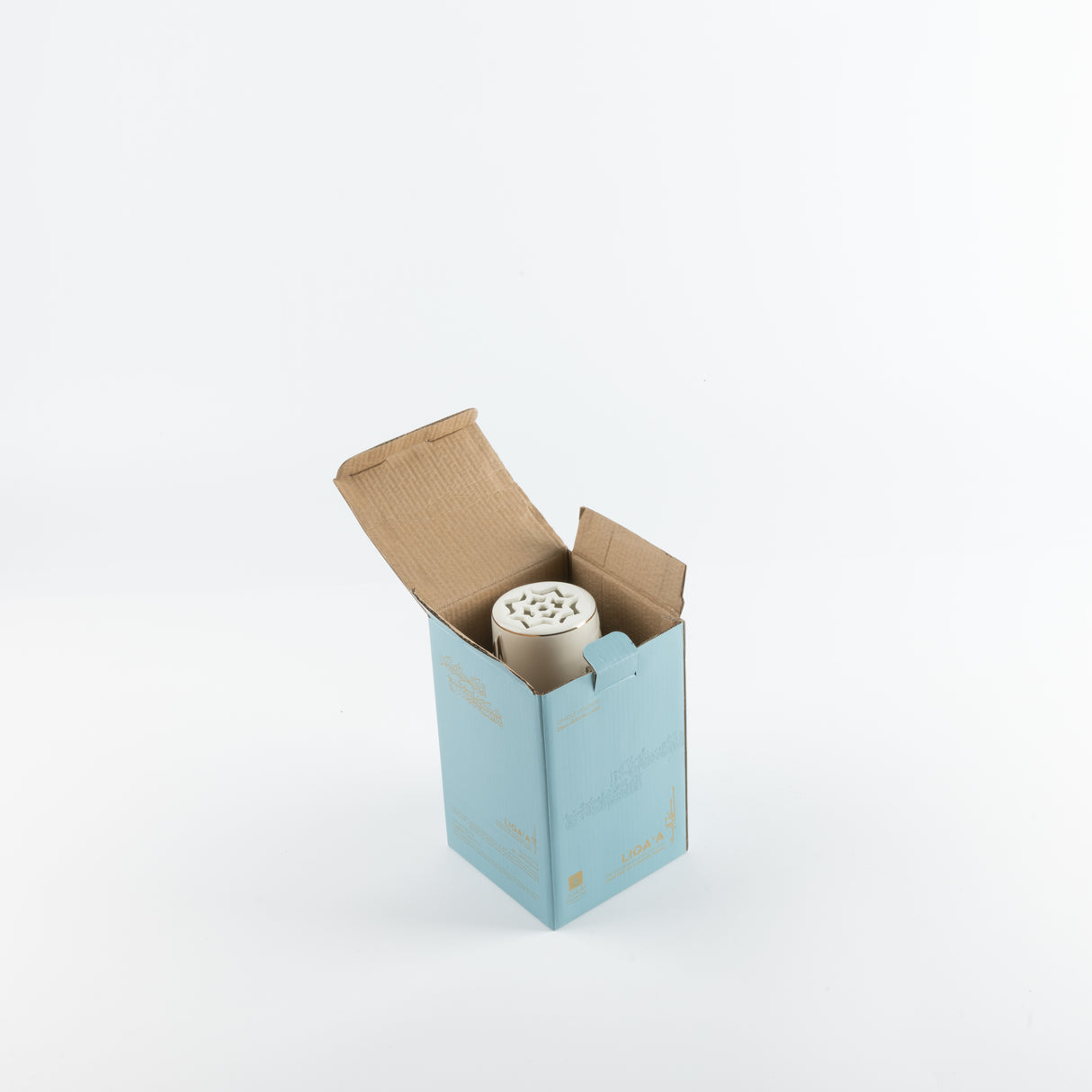 Liqa'a -  Small Lantern Candle Holder - Pearl White & Gold