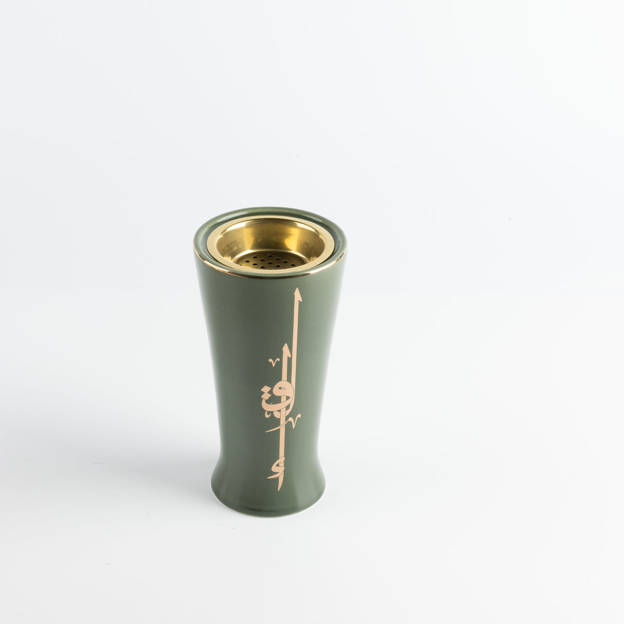 Liqa'a - Incense Burner - Olive Green  & Gold