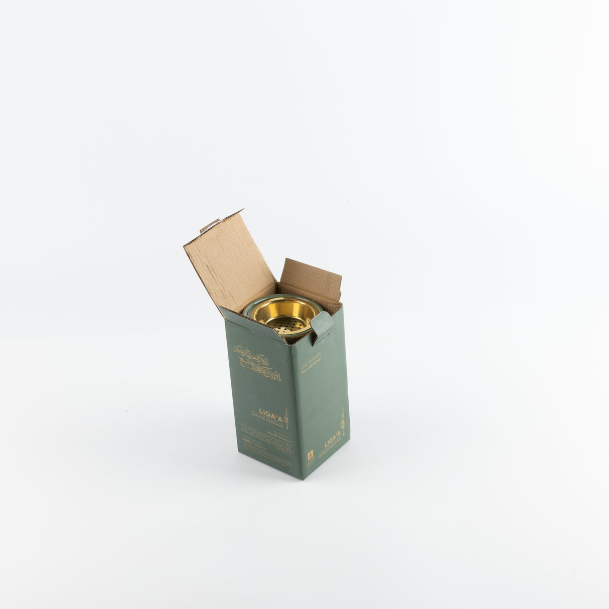 Liqa'a - Incense Burner - Olive Green  & Gold