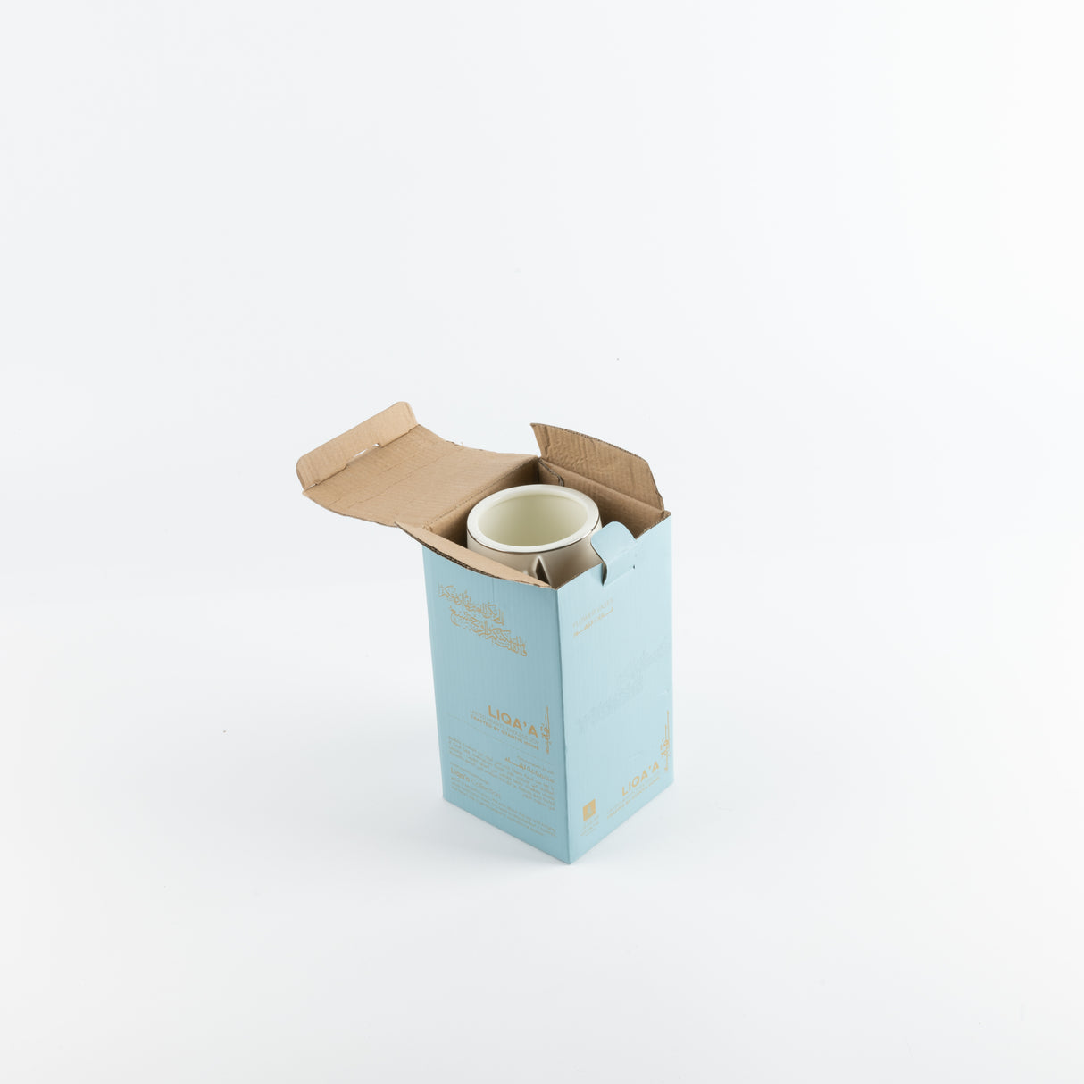 Liqa'a - Medium Decorative Vase - Pearl White & Silver