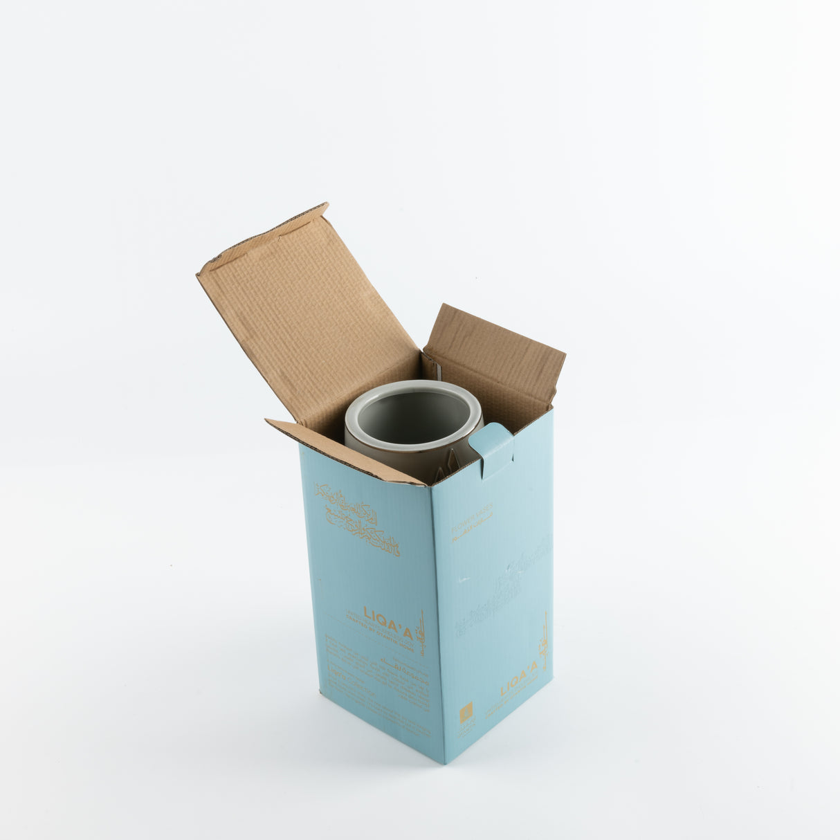 Liqa'a - Large Decorative Vase - Grey & Silver