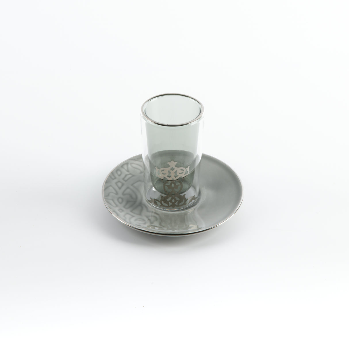 Naqsh - Tea Set (12-Pc) - Grey & Silver