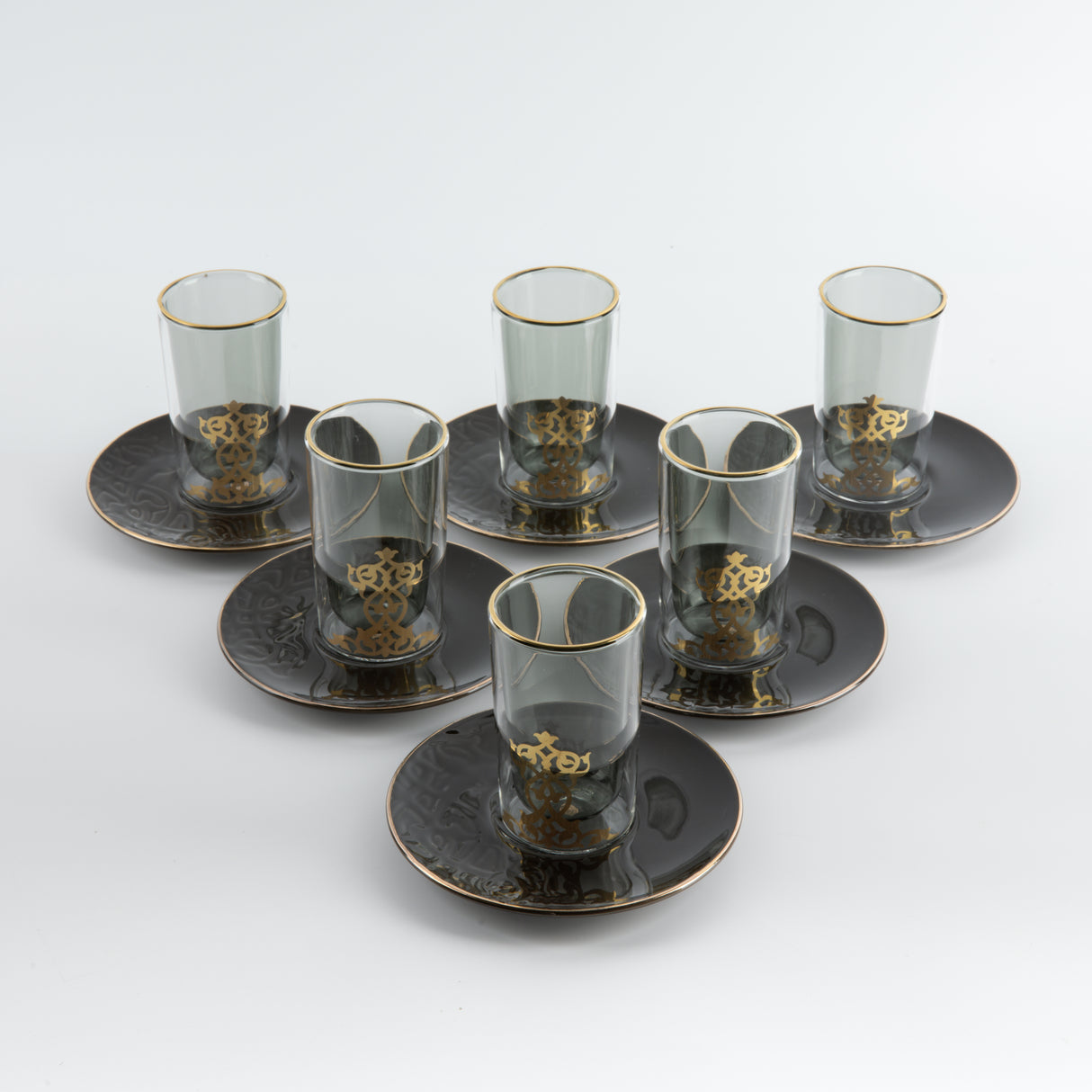 Naqsh - Tea Set (12-Pc) - Black & Gold