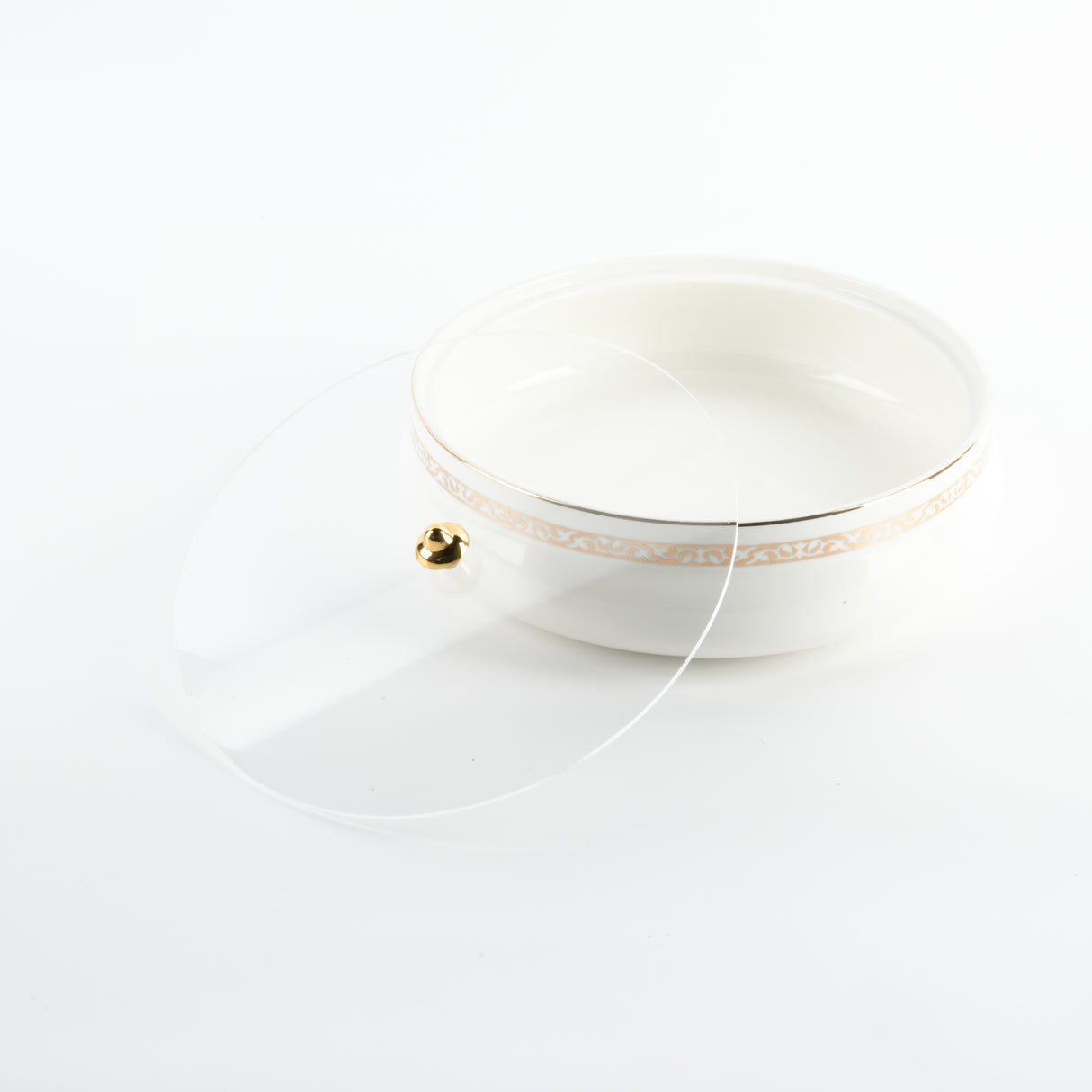 Naqsh - Large Decorative Canister - White & Gold