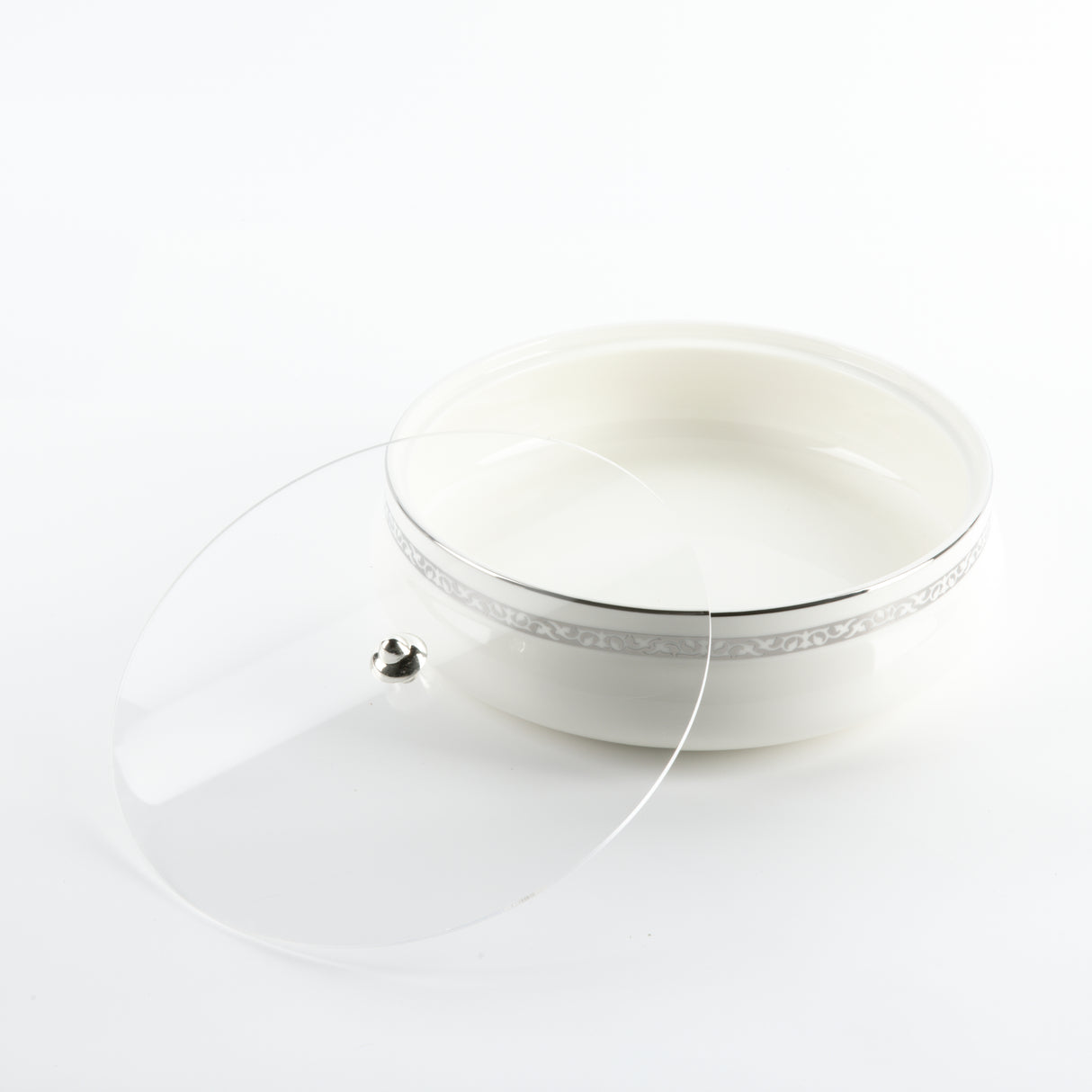 Naqsh - Large Decorative Canister - White & Silver