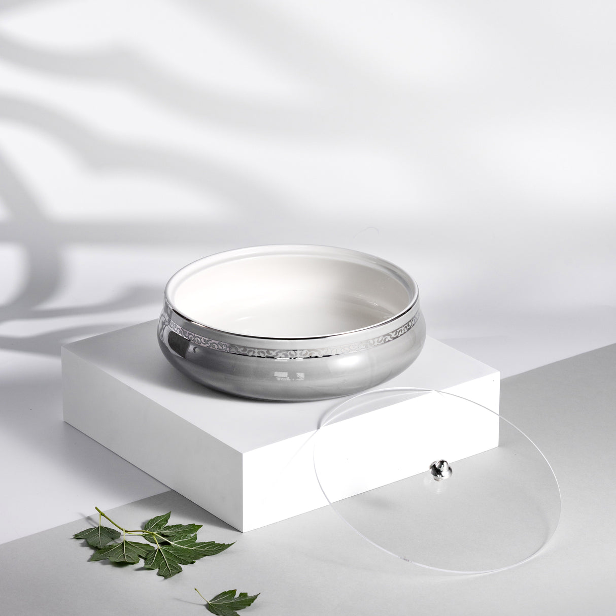 Naqsh - Large Decorative Canister - Grey & Silver