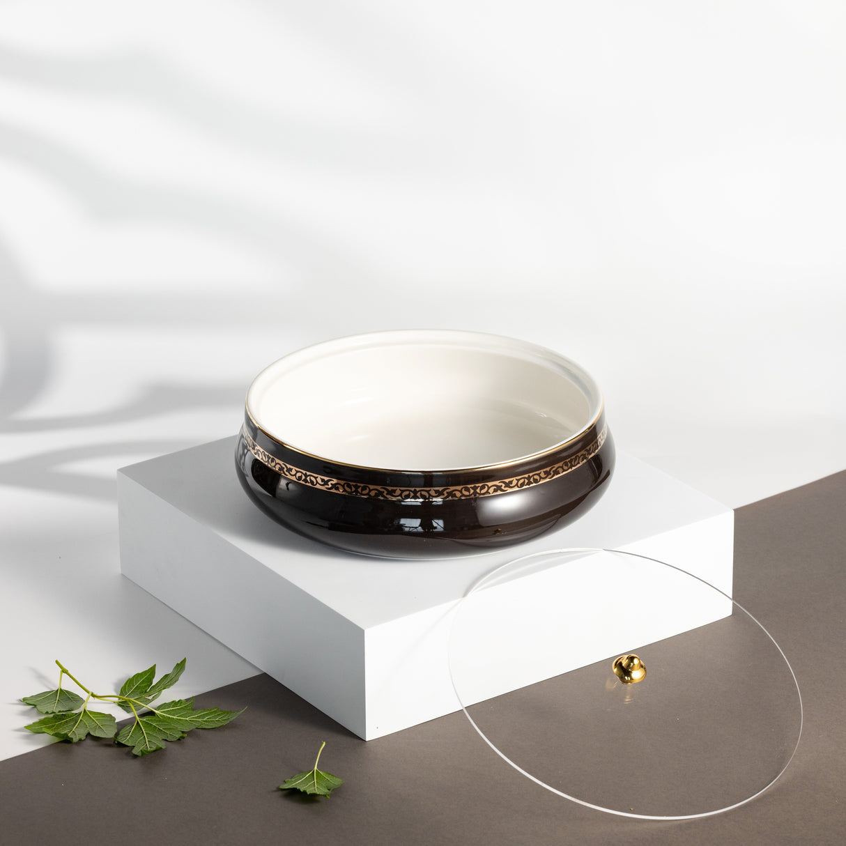 Naqsh - Large Decorative Canister - Black & Gold
