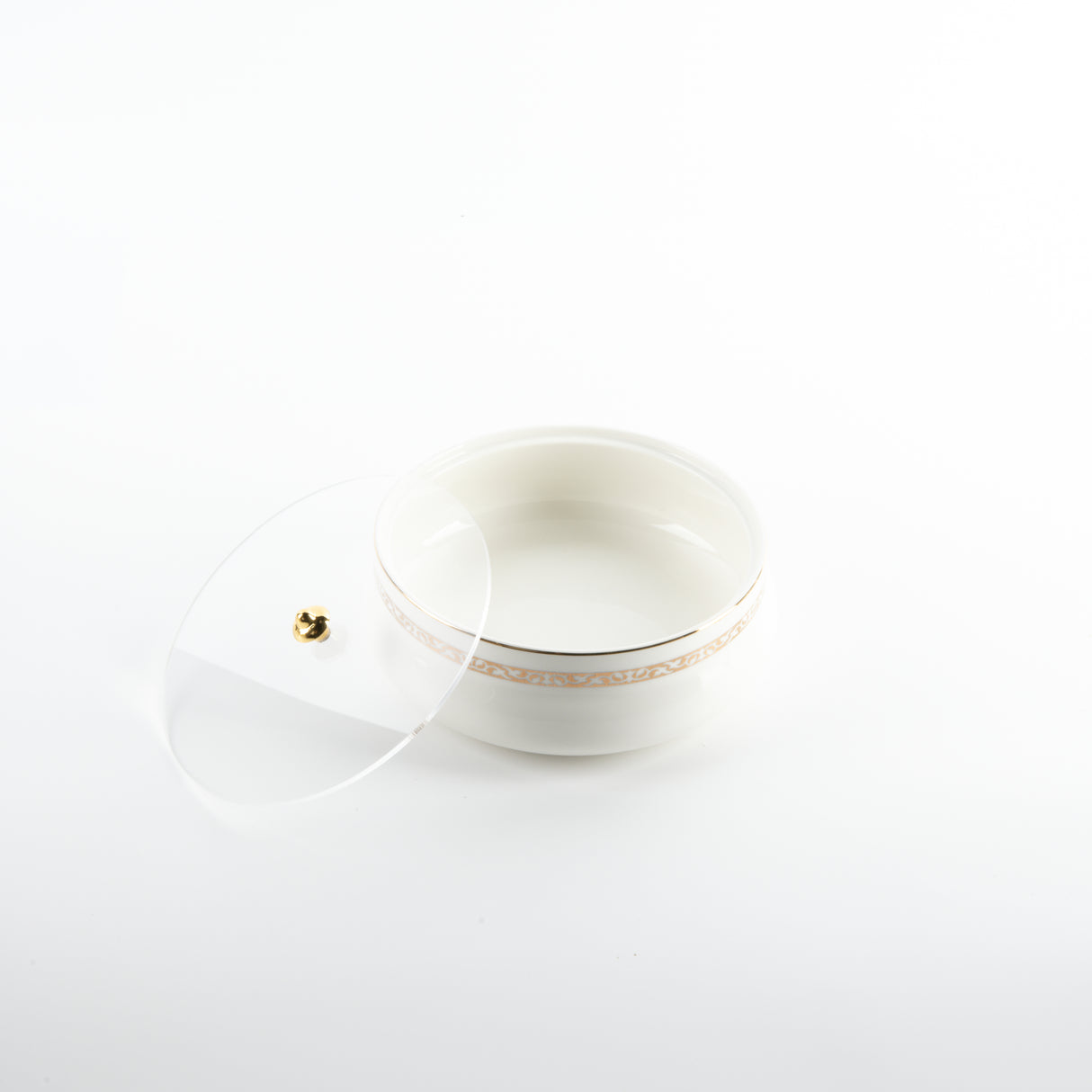 Naqsh - Medium Decorative Canister - White & Gold