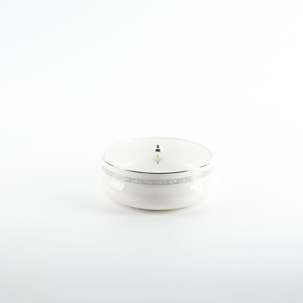 Naqsh - Medium Decorative Canister - White & Silver