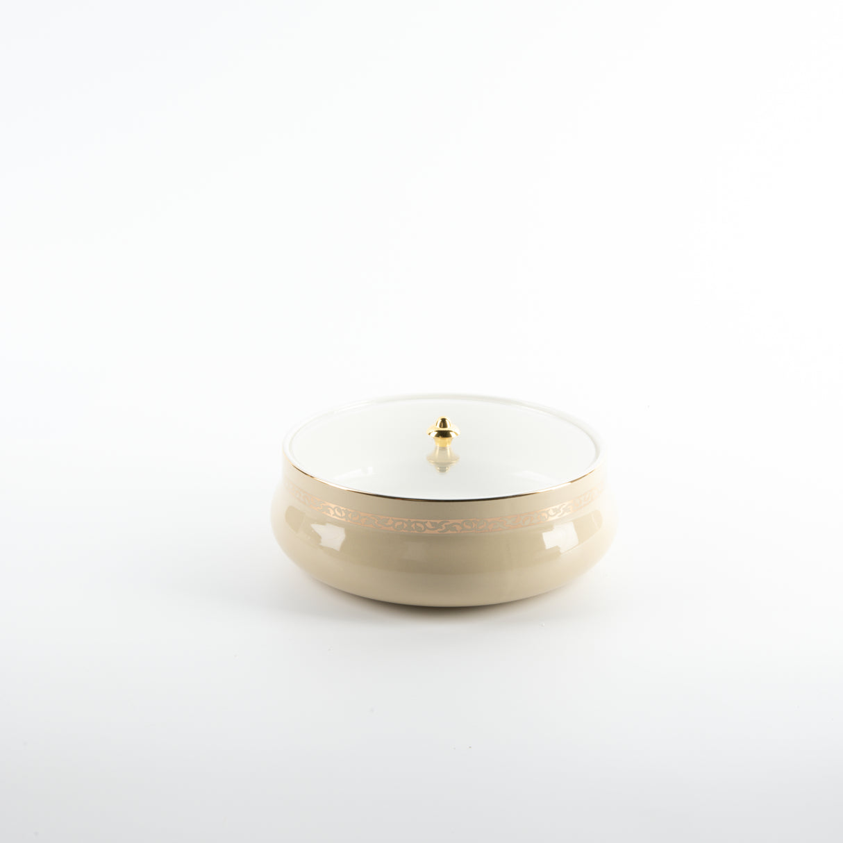 Naqsh - Medium Decorative Canister - Ivory& Gold