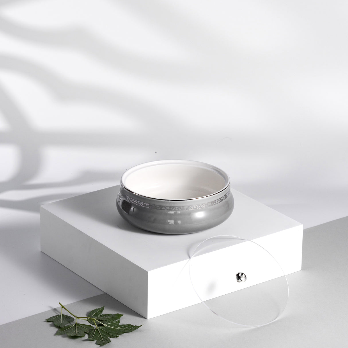 Naqsh - Medium Decorative Canister - Grey & Silver