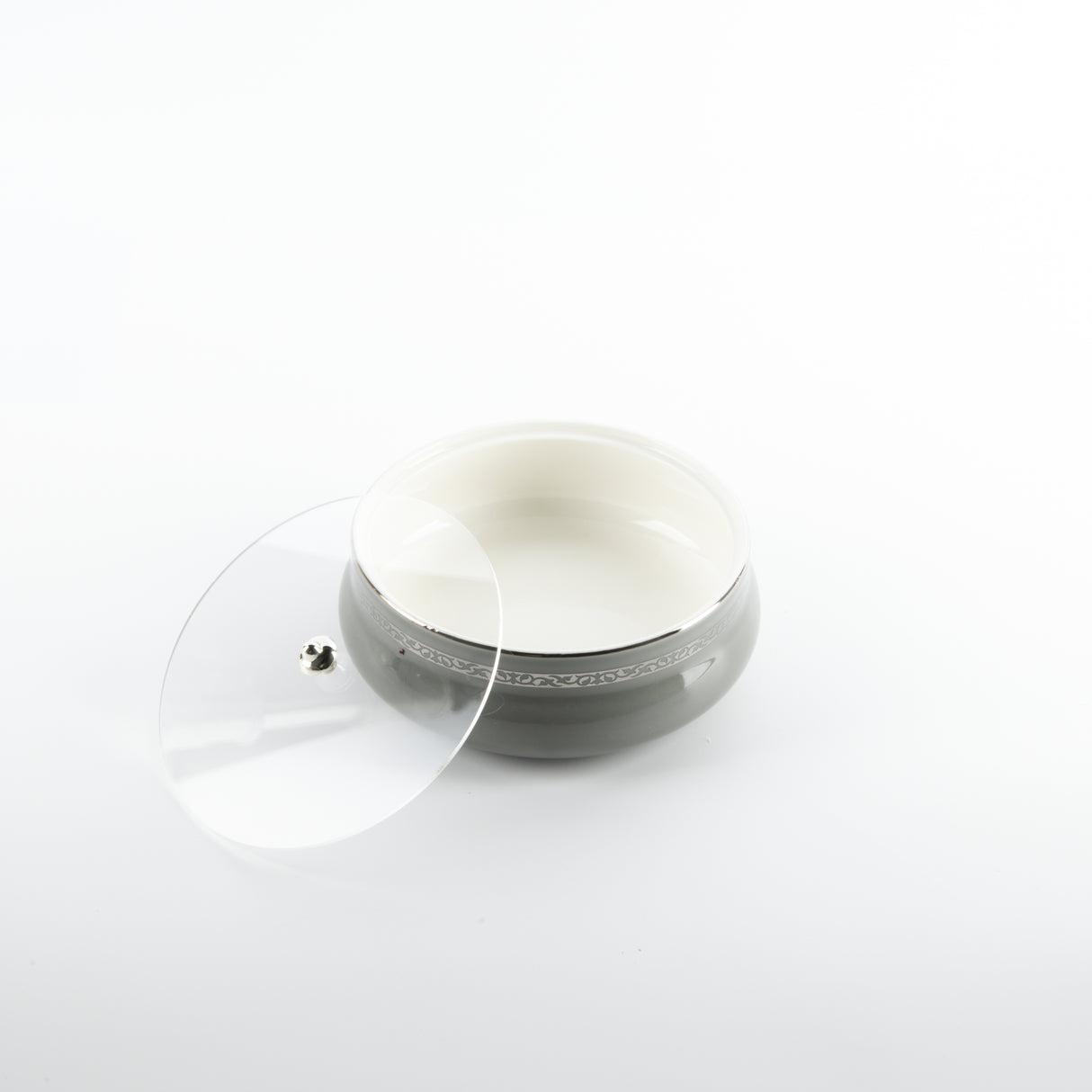 Naqsh - Medium Decorative Canister - Grey & Silver