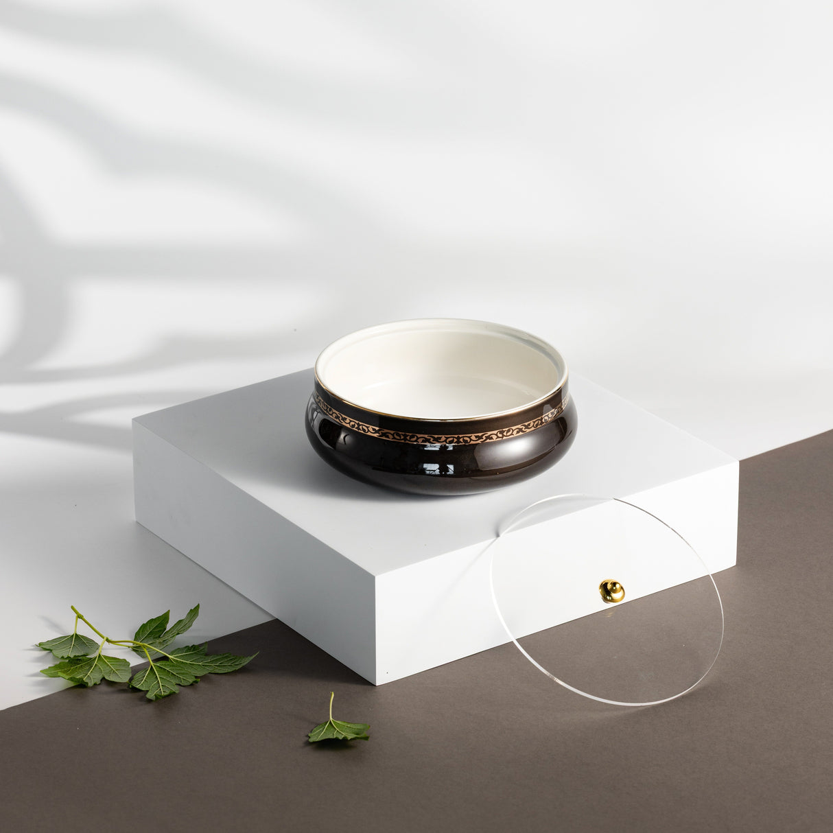 Naqsh - Medium Decorative Canister - Black & Gold
