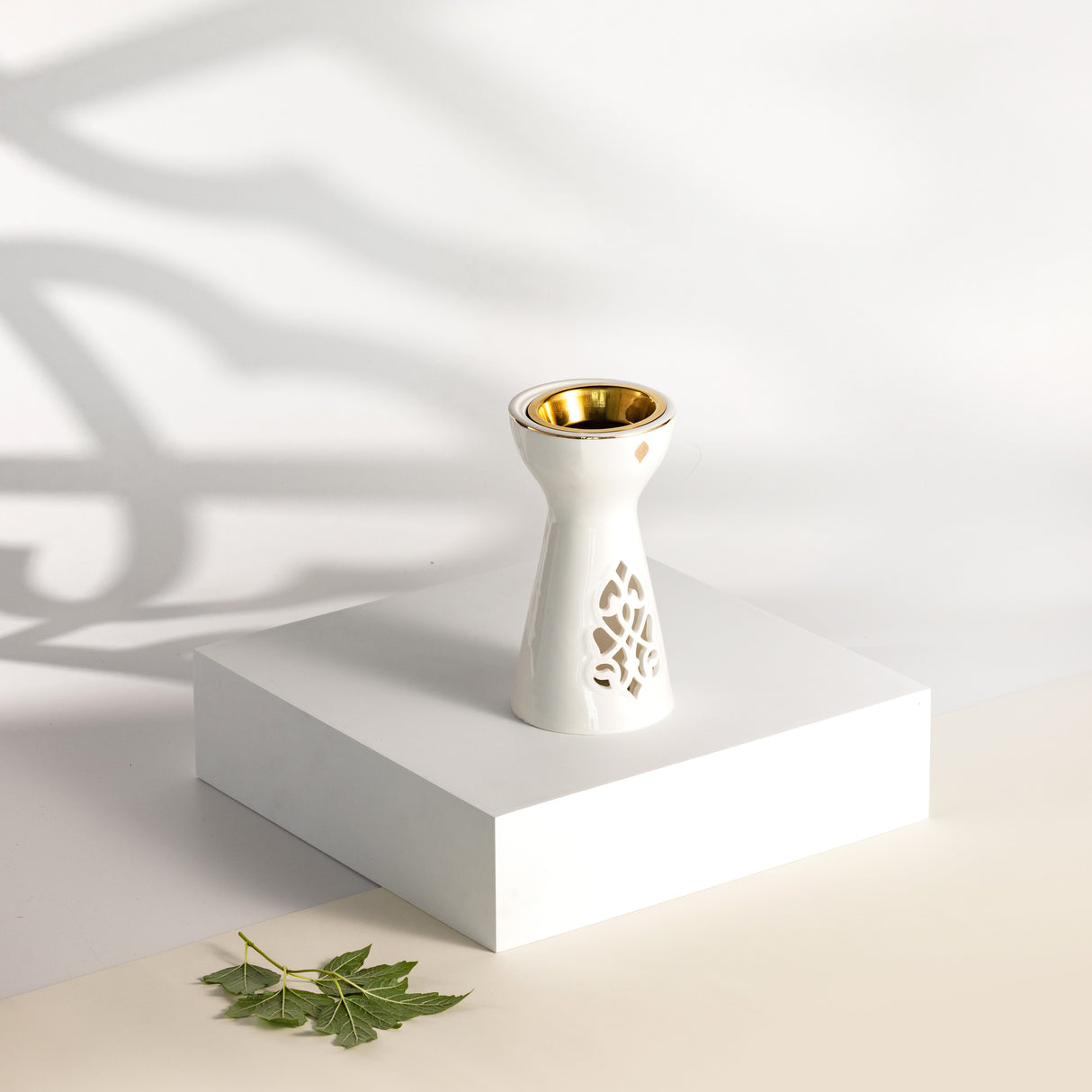 Naqsh - Incense Burner - White & Gold