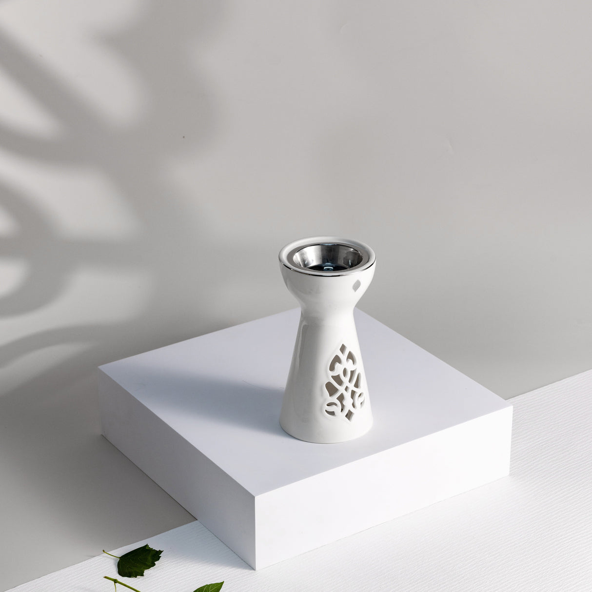 Naqsh - Incense Burner - White & Silver
