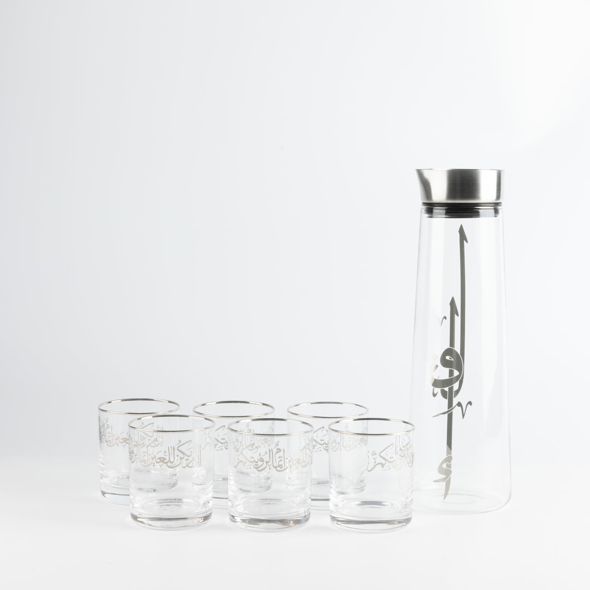 Liqa'a - Jug with 6 short cups - Silver