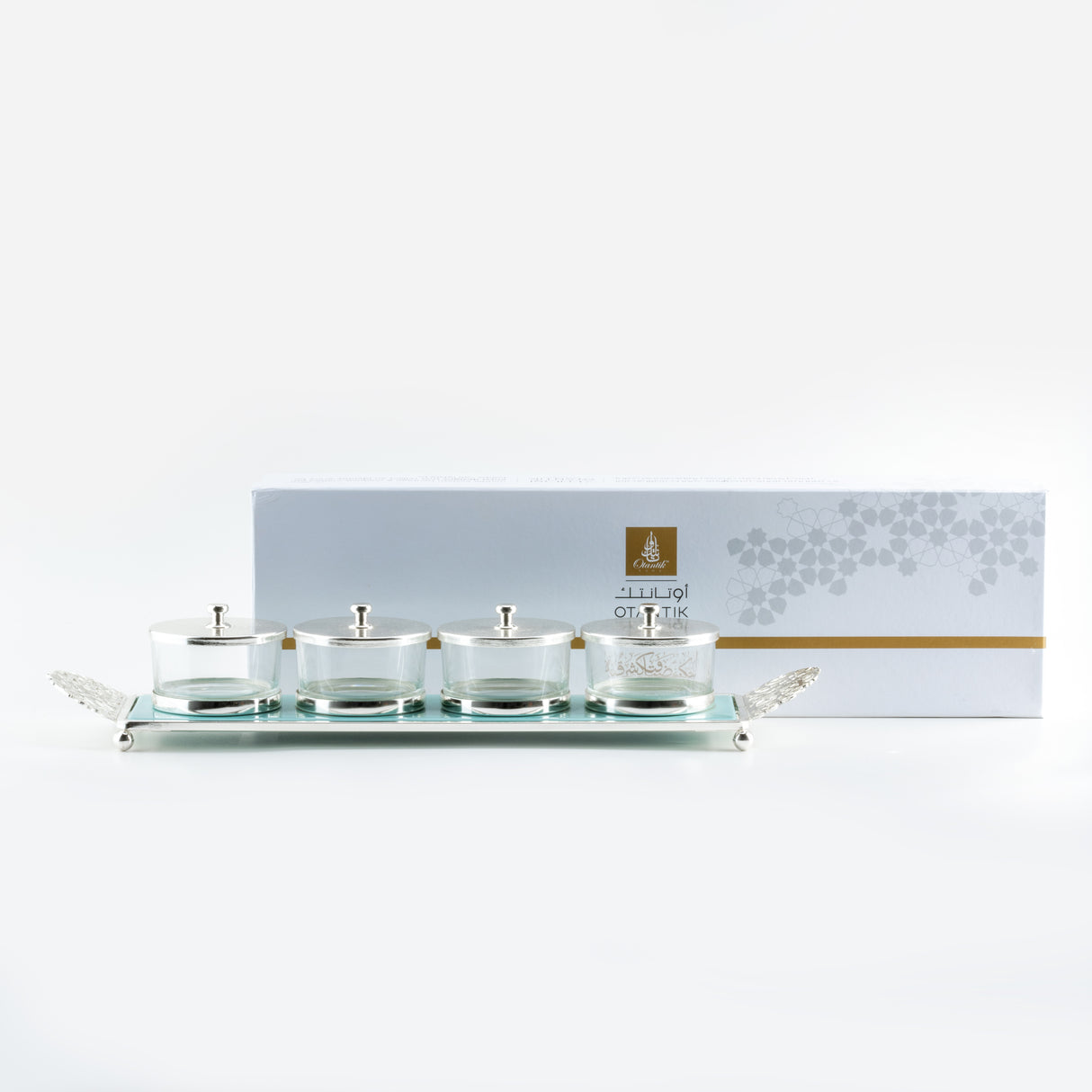 Limited Edition - Snack Serving set (4 Bowls)- Blue & Silver