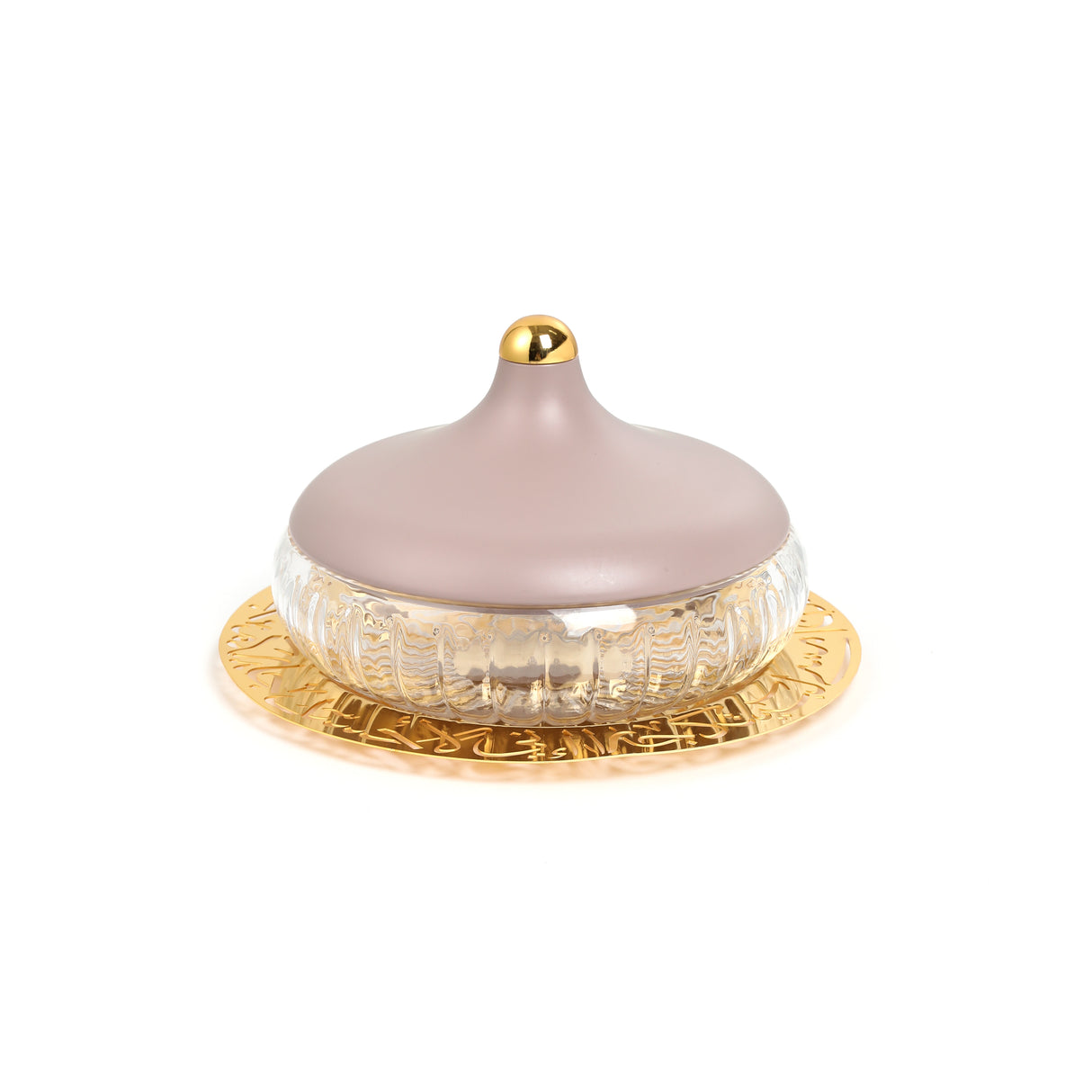 Jiwar - Medium Engraved Date & Dessert Centerpiece - Lavender & Gold