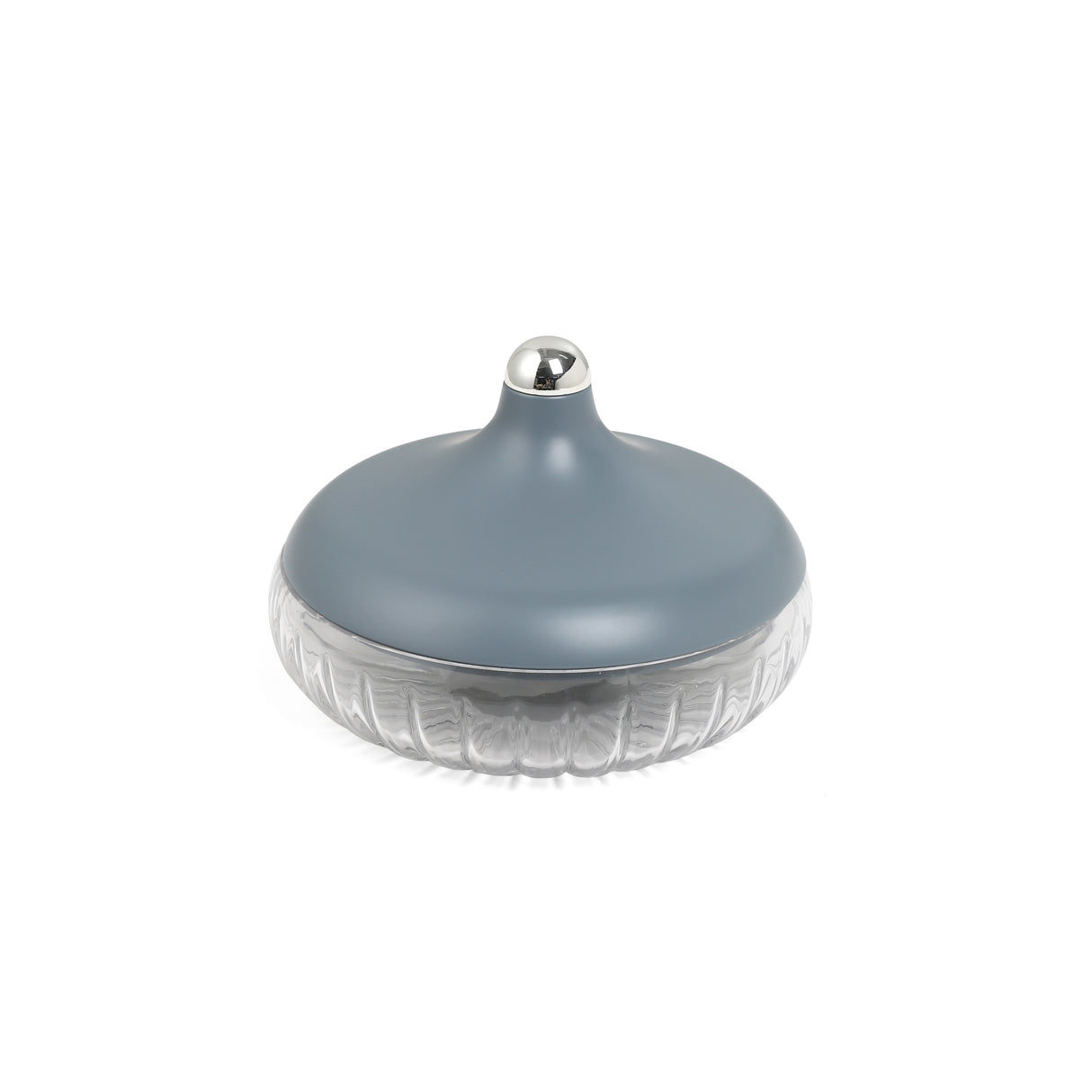 Jiwar - Medium Engraved Date & Dessert Centerpiece - Haze Blue & Silver