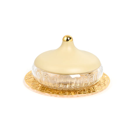 Jiwar - Large Engraved Date & Dessert Centerpiece - Ivory & Gold