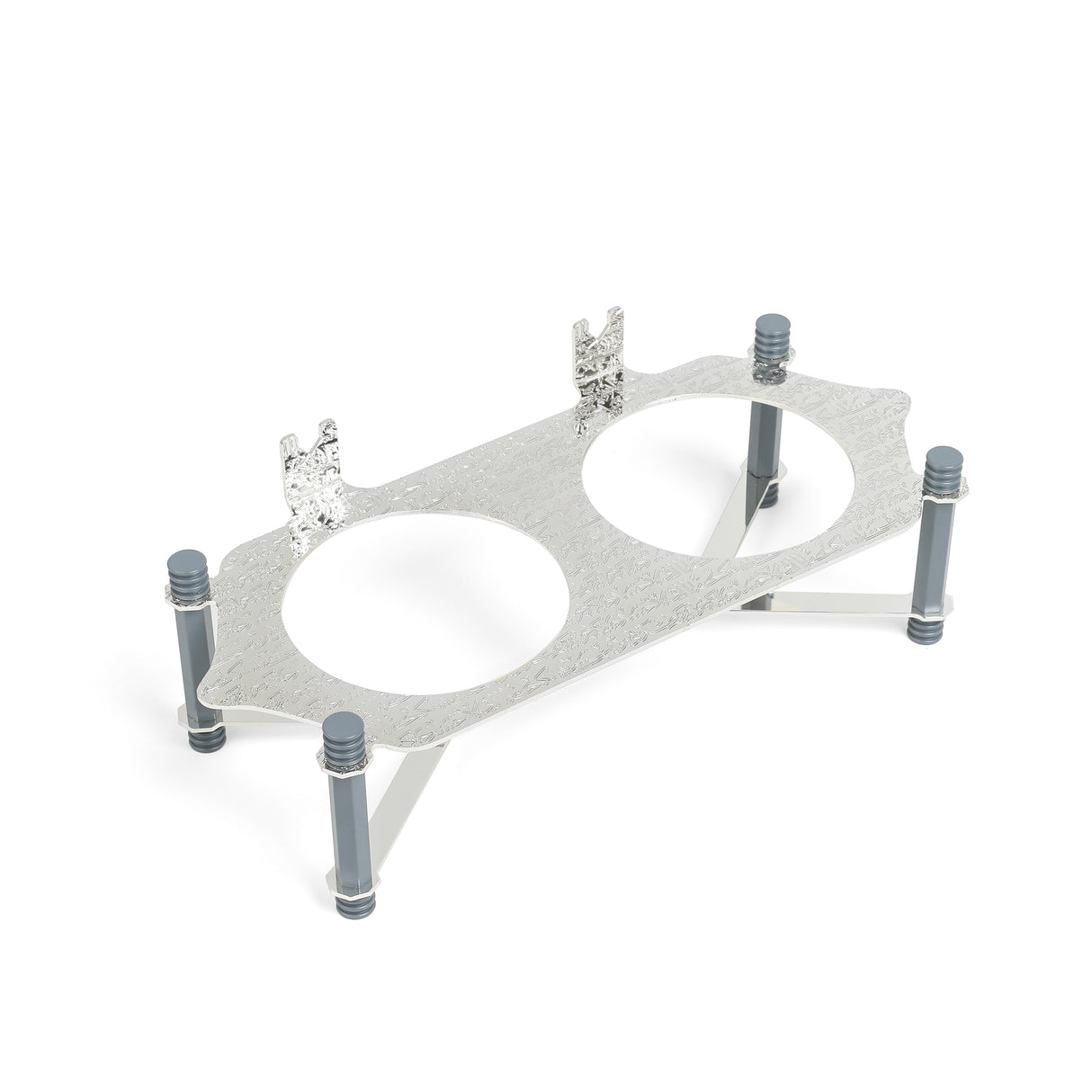 Jiwar - Dual Elegant Nut Serving Set with Engraved - Haze Blue & Silver