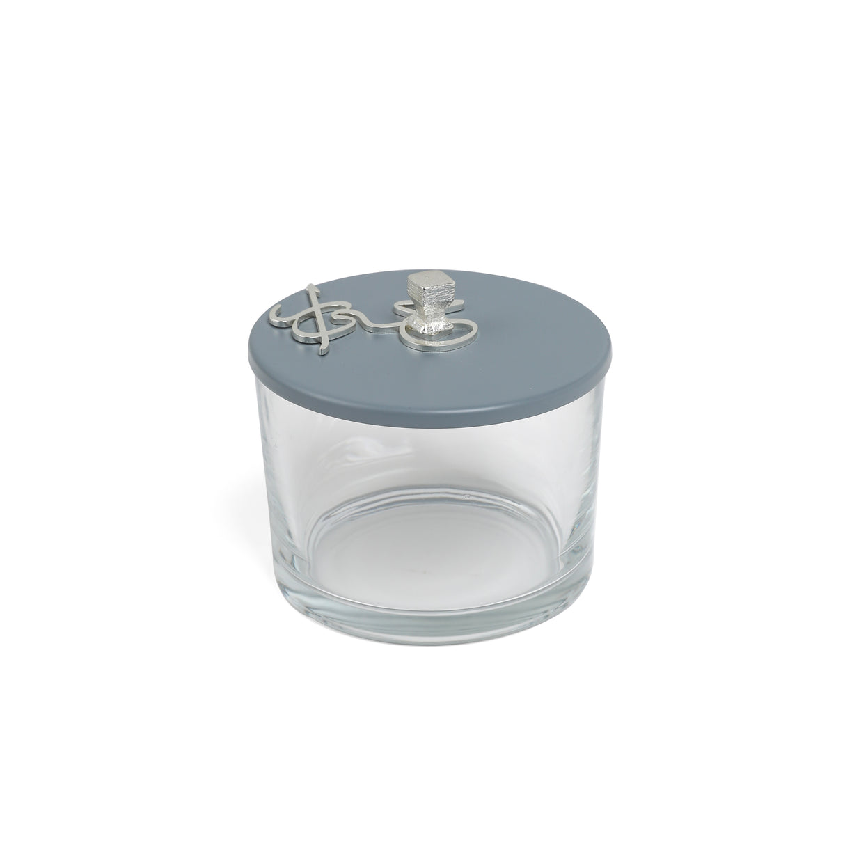 Jiwar - Triple Elegant Nut Serving Set with Engraved  Base - Haze BLue & Siver