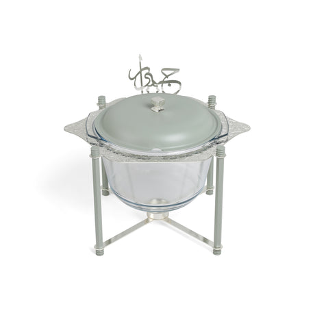 Jiwar - Deluxe Gold Engraved Soup Buffet - Mint Green & Silver