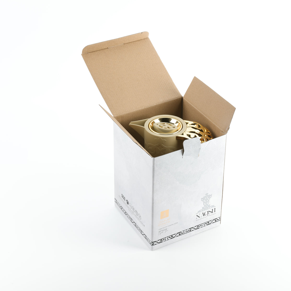 Naqsh - Vacuum Flask / Thermos - Ivory & Gold