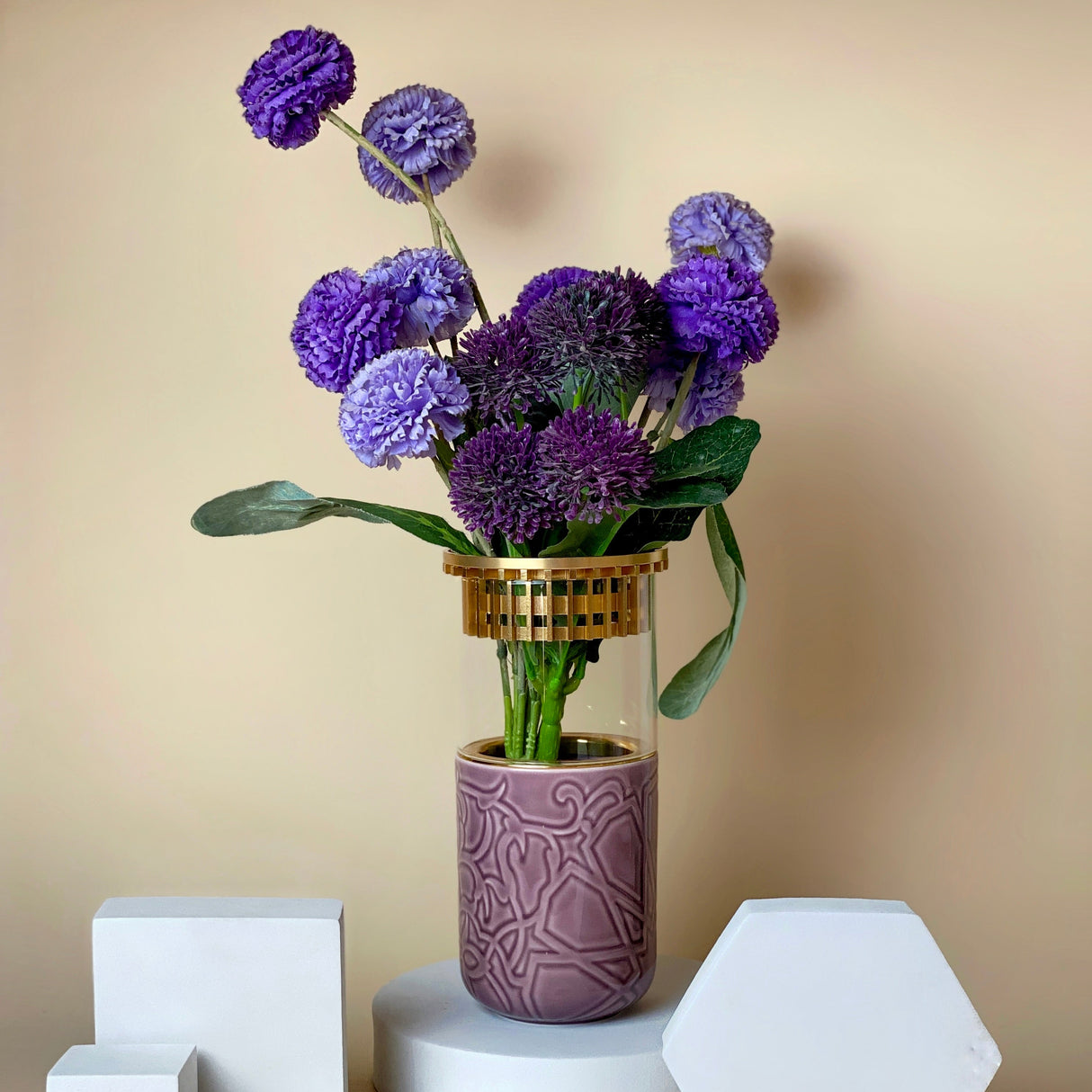 Luxury Majlis - MediumDecorative Vase - Purple & Gold