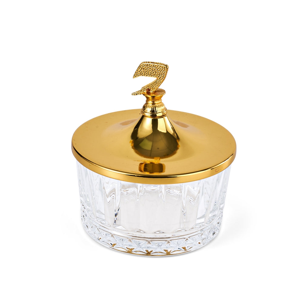 Zuwar - Snacks Serving Stand (4 Bowls)- Brown &Gold