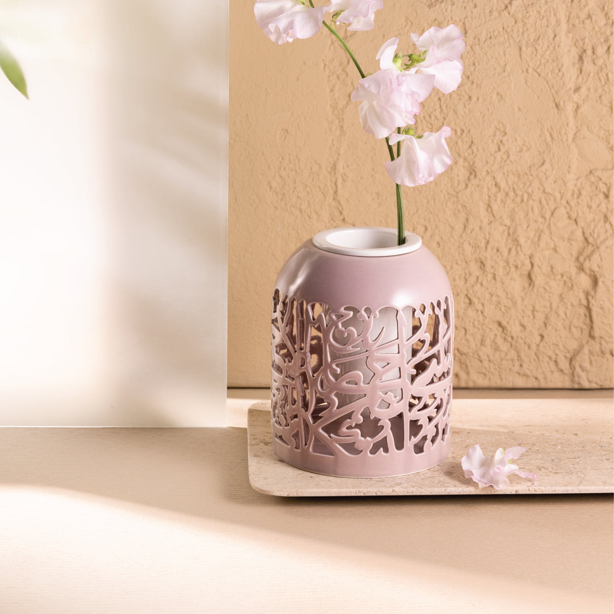 Jiwar - Medium Decorative Vase - Lavender & Gold