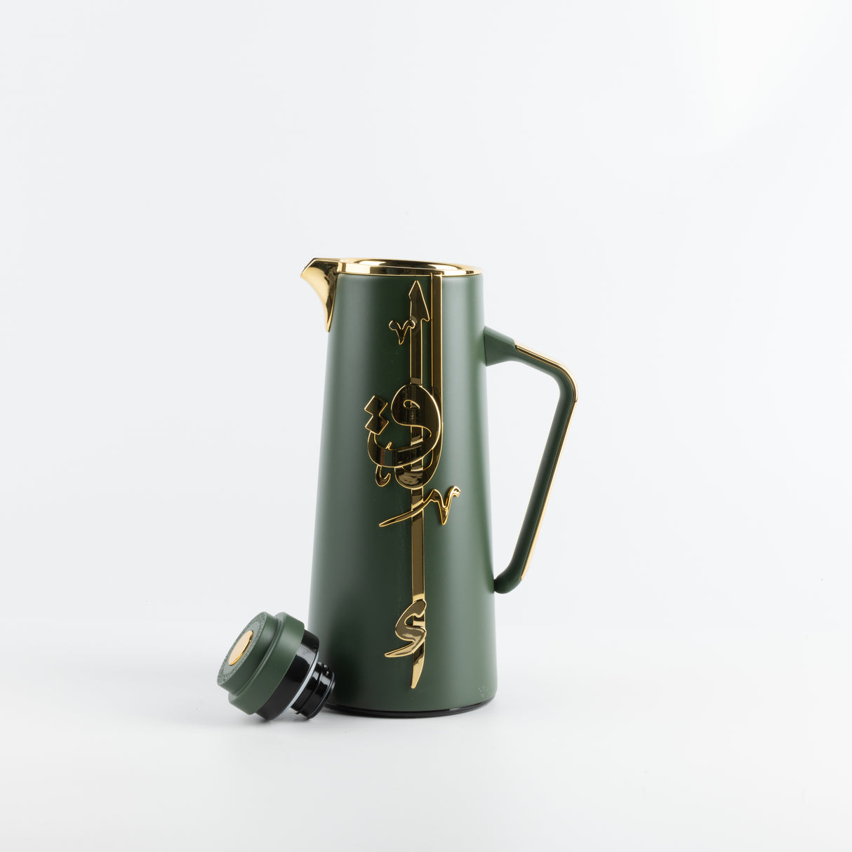 Liqa'a - Vacuum Flask / Thermos - Olive Green  & Gold