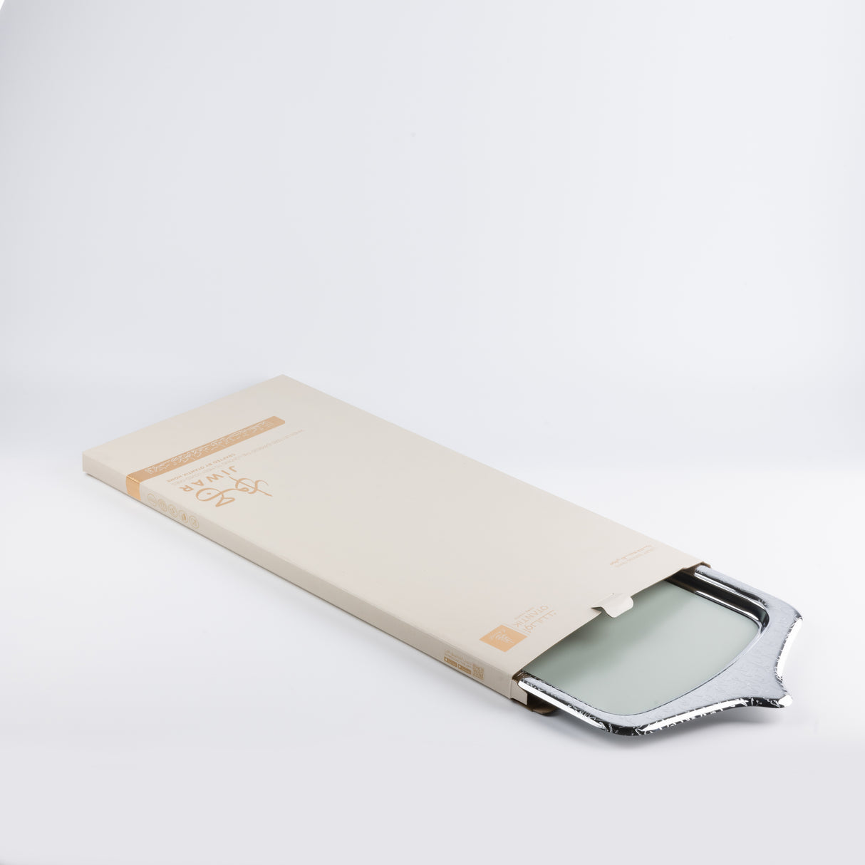 Jiwar - Serving Tray - Mint Green & Silver