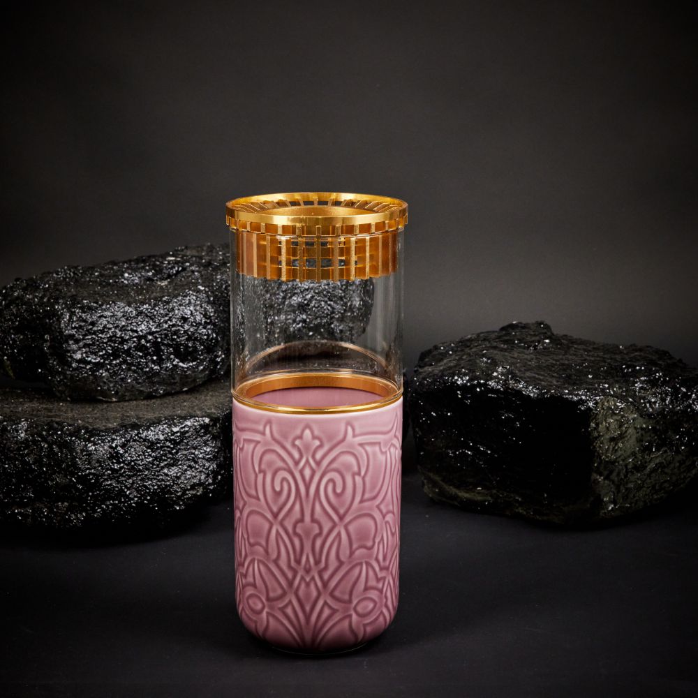 Luxury Majlis - MediumDecorative Vase - Purple & Gold