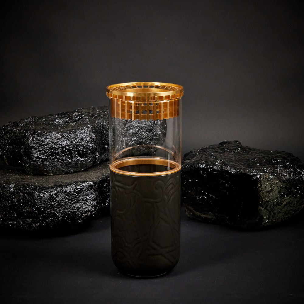 Luxury Majlis - Medium Decorative Vase - Black & Gold