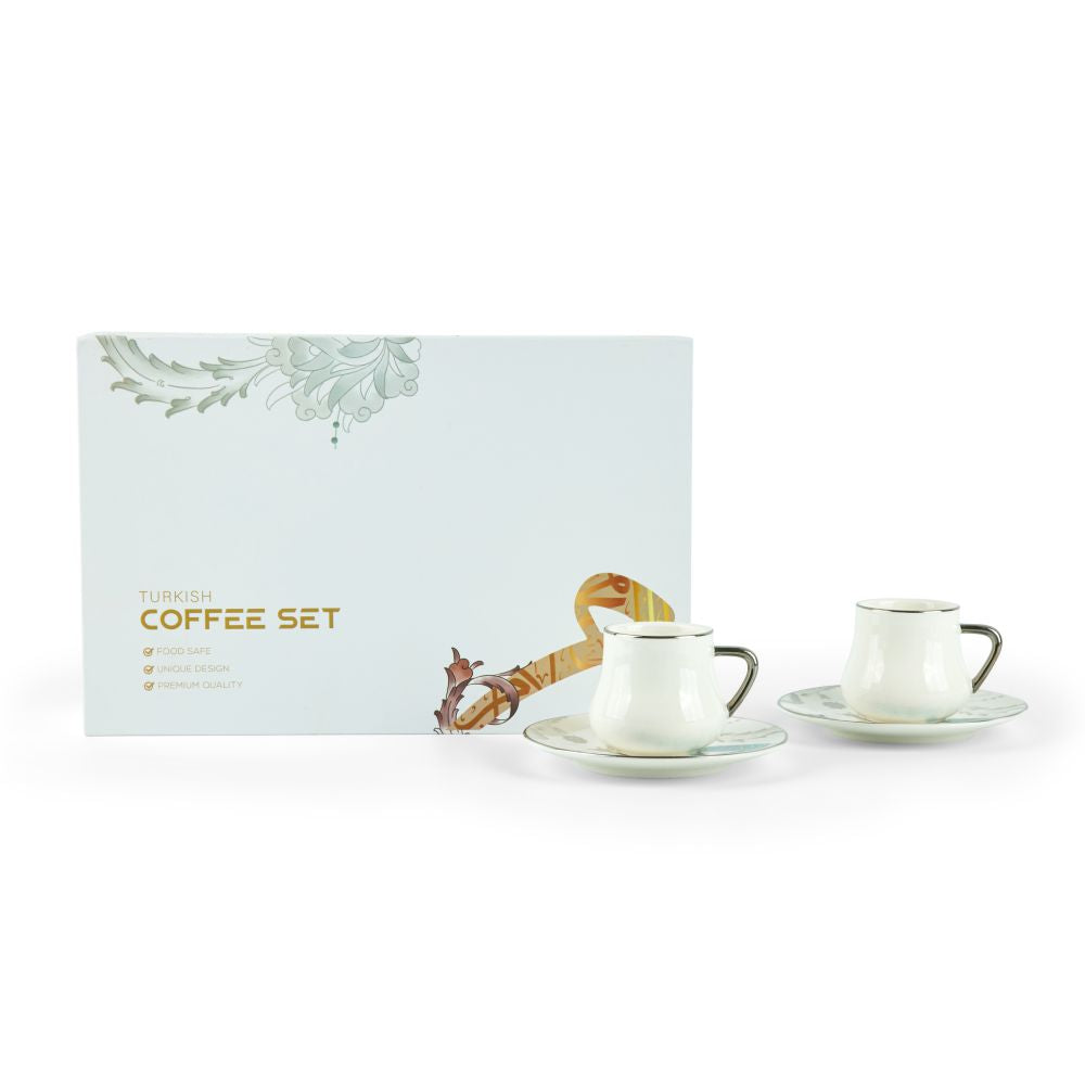 Dunes - Turkish Coffee Set (12-Pc) - Blue & Silver